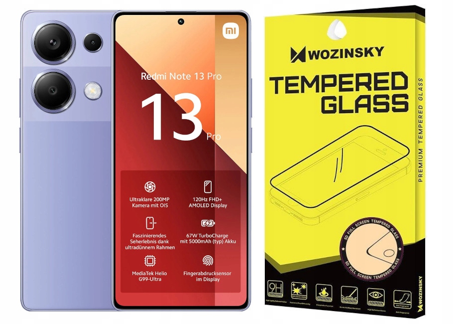Xiaomi Redmi Note 13 Pro 4G smartfón 12 GB / 512 GB 4G (LTE) fialová + Tvrdené sklo Ochranné sklo univerzálne