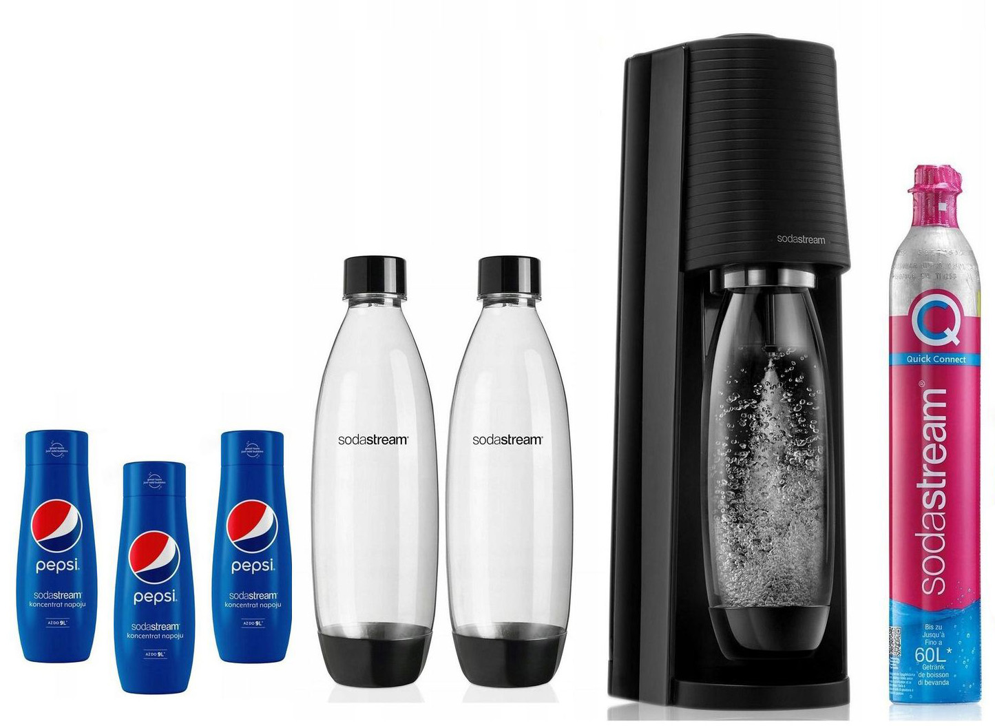 Stream TERRA sóda čierna + 3x PEPSI + x2 fľaše