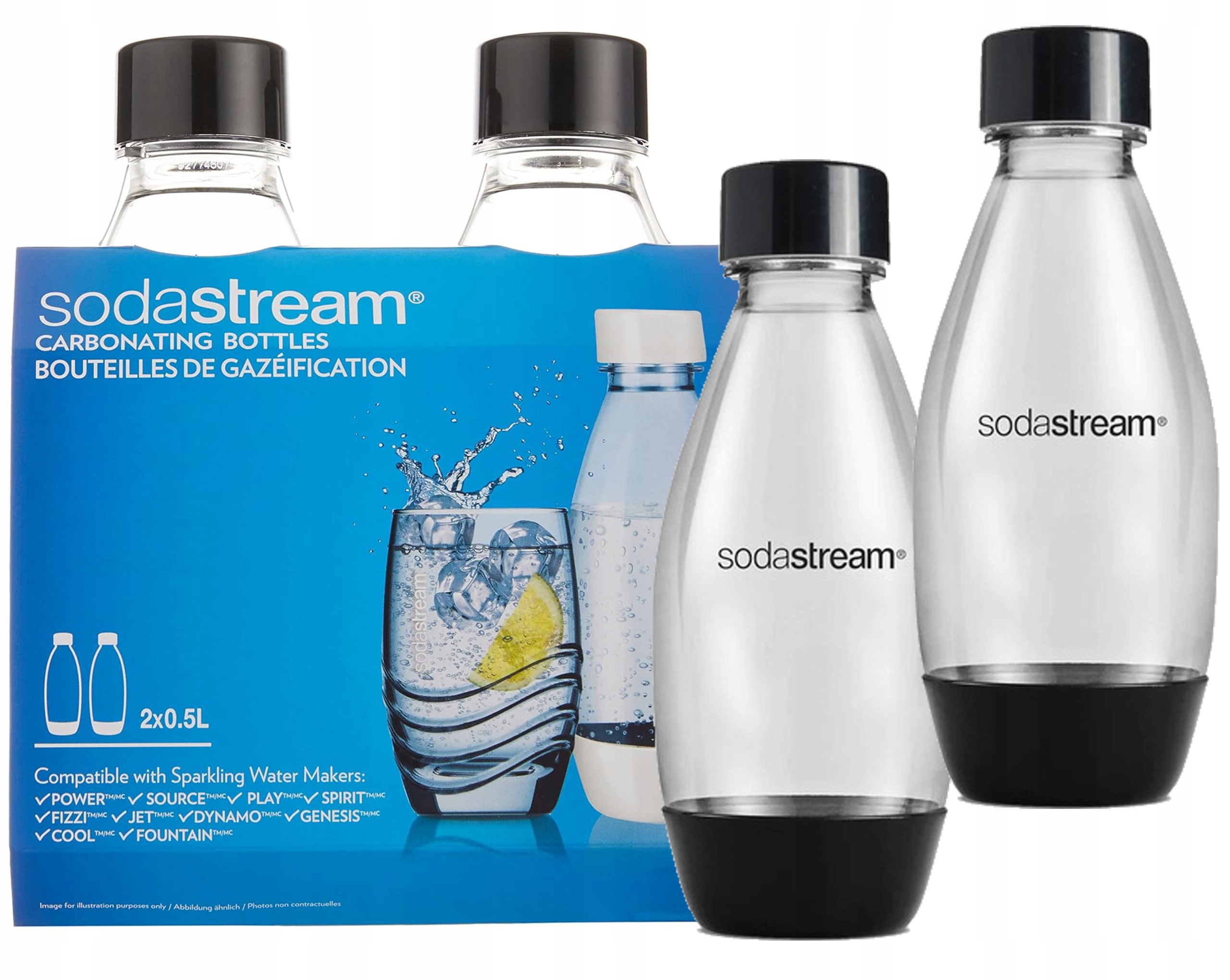 SET 2x FĽAŠA S POISTKOU SodaStream 0,5L SATURÁTOR