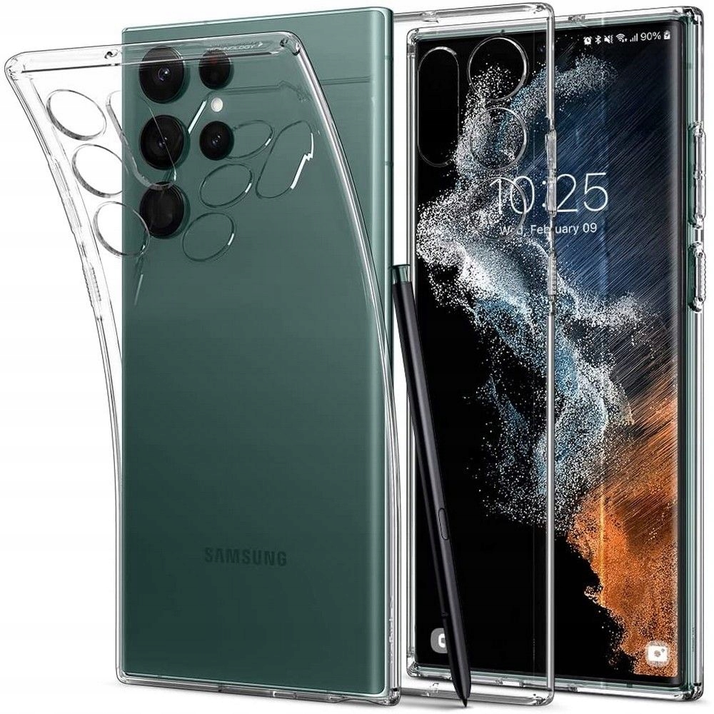 Chrbát Spigen Liquid Crystal pre Galaxy S22 Ultra, bezfarebný