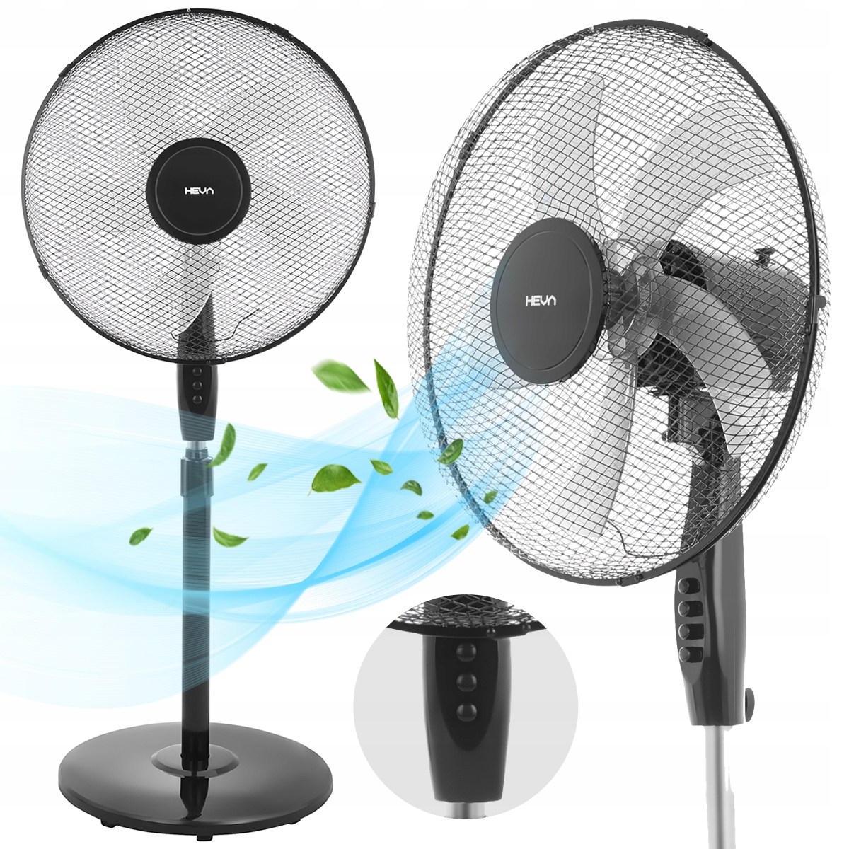 Podlahový ventilátor HEVA NOA čierny