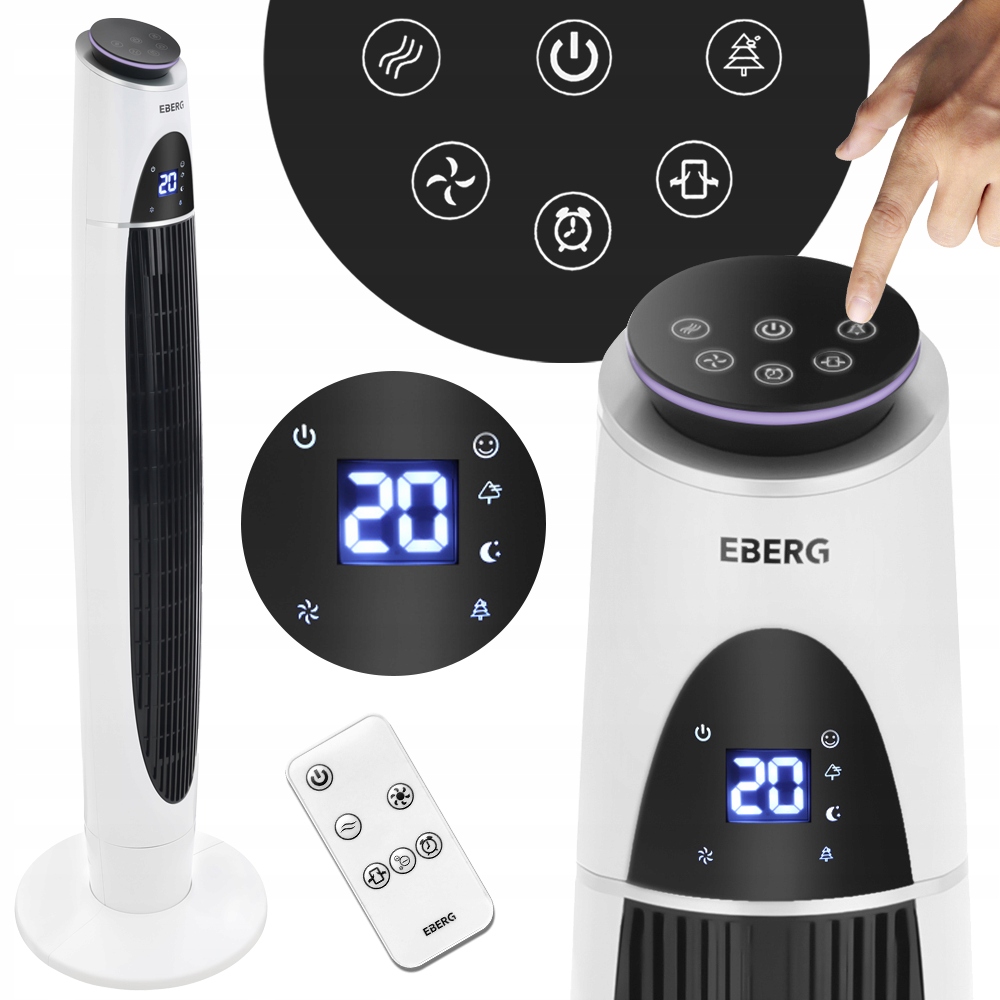 EBERG Acum 110 biely stĺpový ventilátor