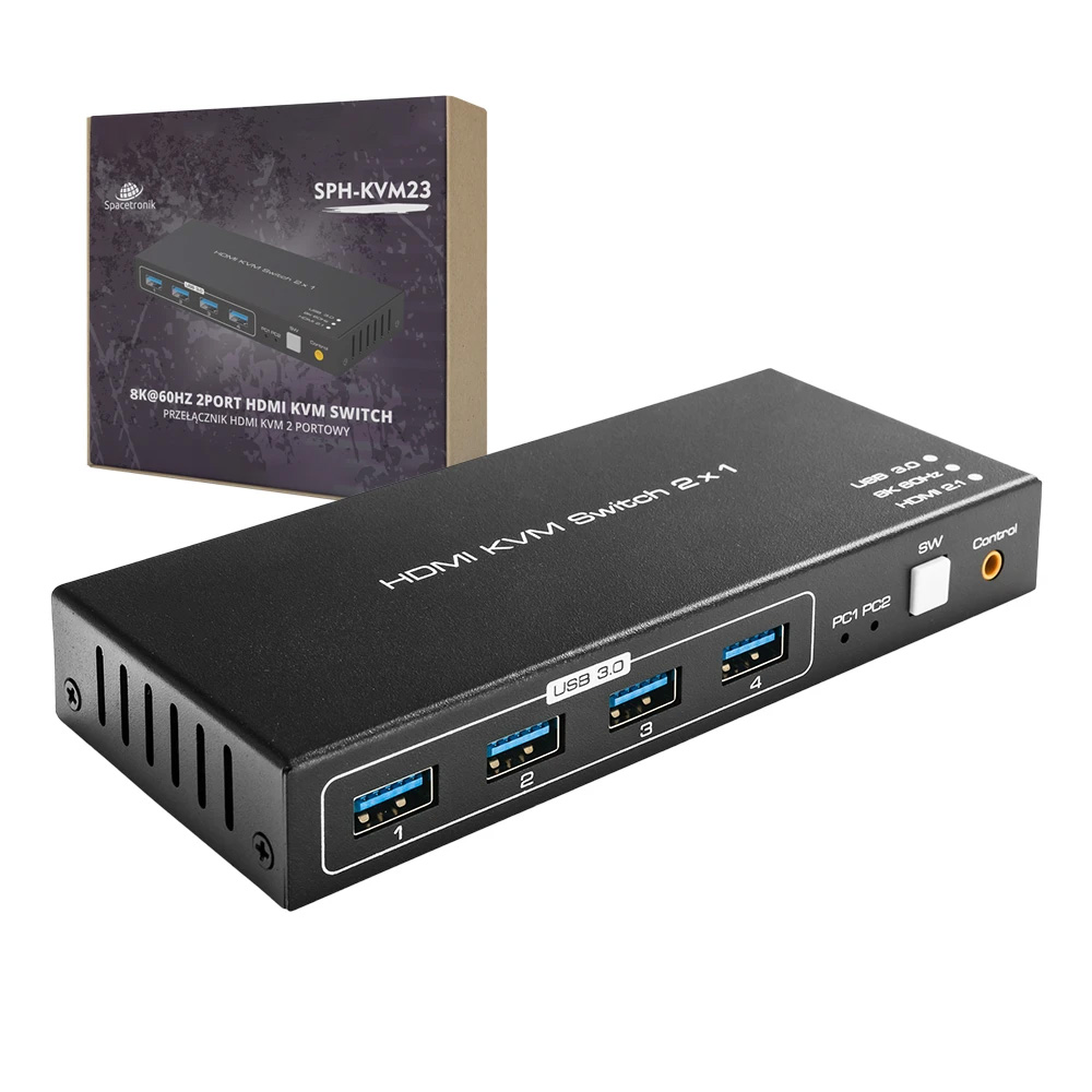 Prepínač KVM USB + HDMI 2/1 Spacetronik SPH-KVM23