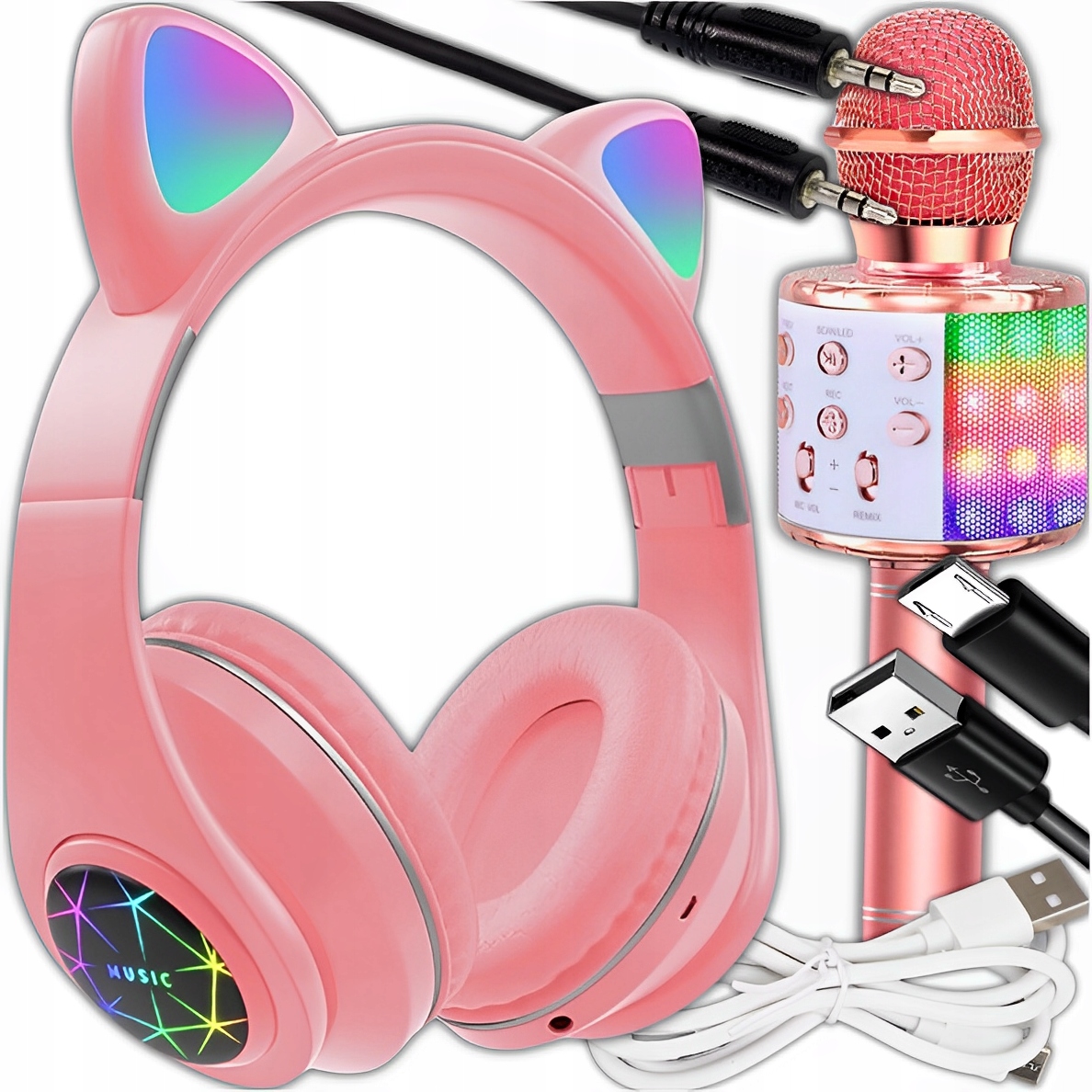 Bezdrôtové slúchadlá na uši Lewer Cat Ear Headphones Wireless On-ear BT 5.1