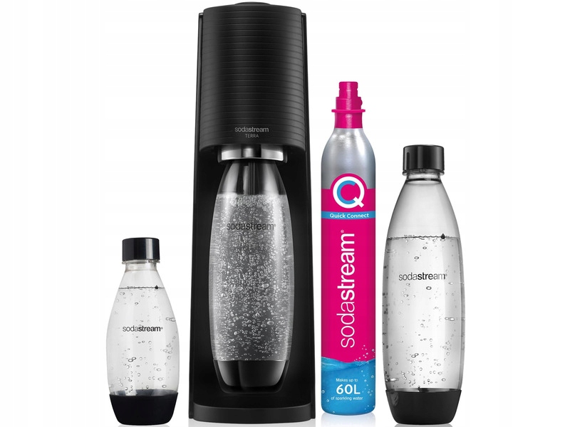 SodaStream Terra sýtený karbonizátor vody čierny + 3 fľaše
