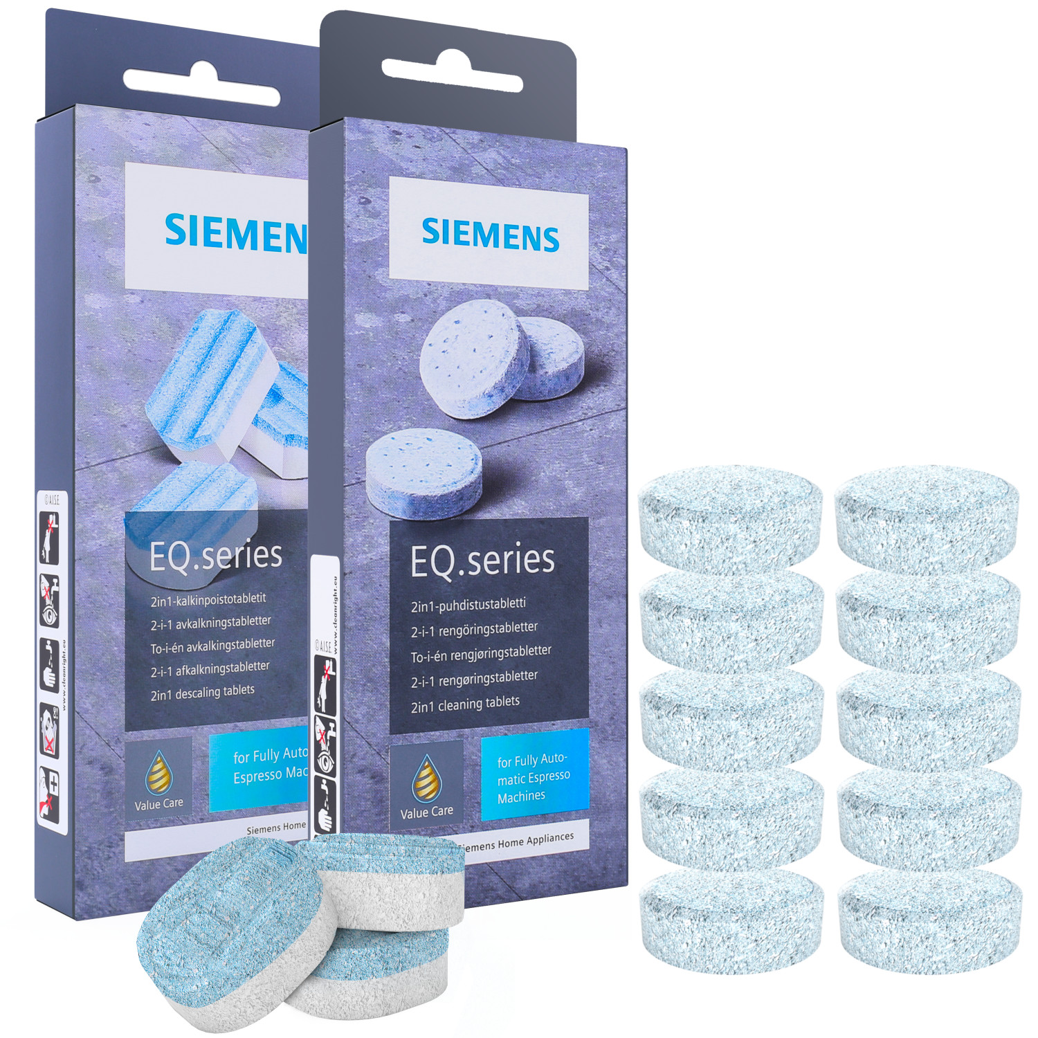 Čistiace tablety pre Siemens TZ80001A 10 Kávovar 10 ks + tablety, ktoré sa púšťajú do stroja Espresso Siemens