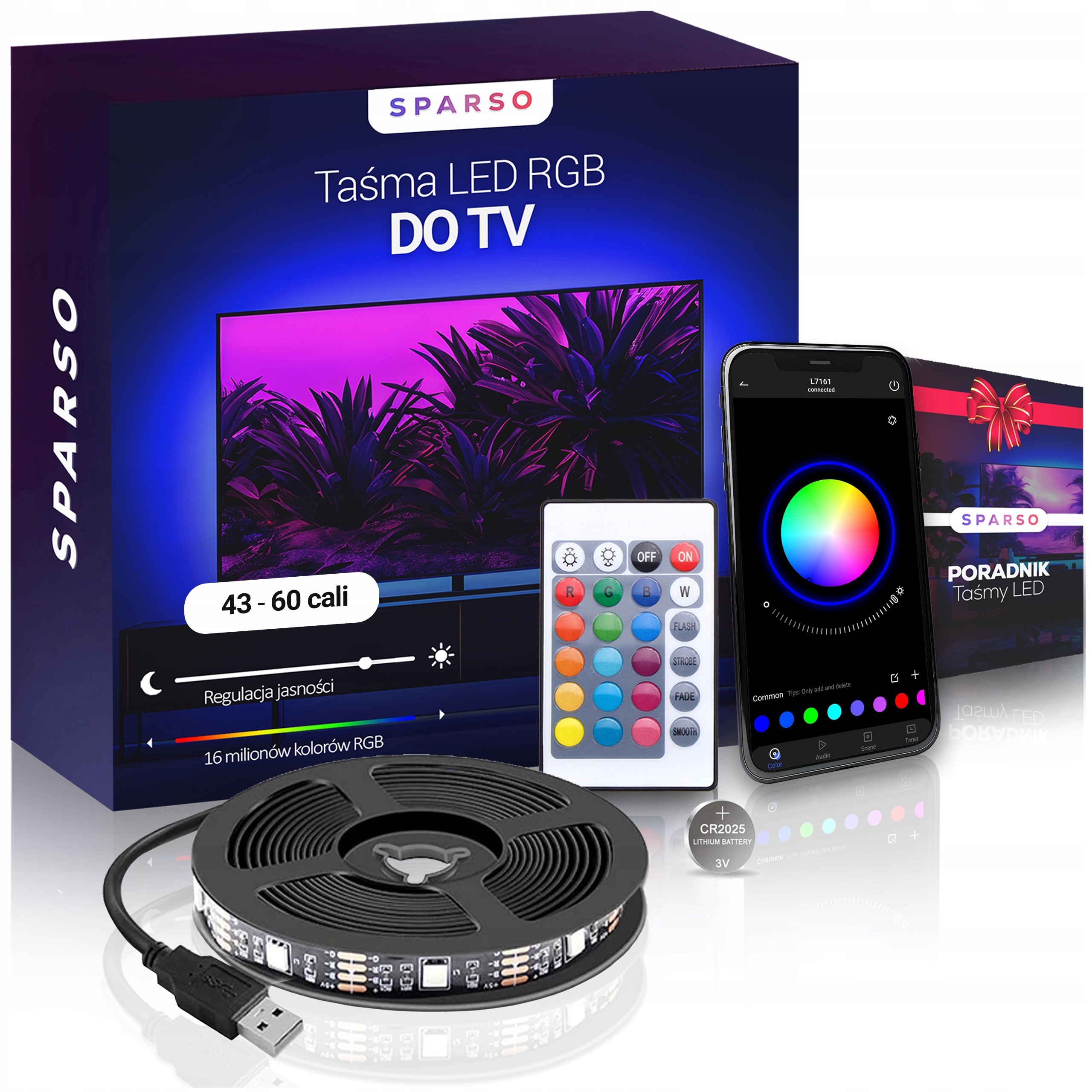 LED PRUH 4M RGB USB 5050 Podsvietenie TV LED Diaľkové ovládanie APLIKÁCIA Set