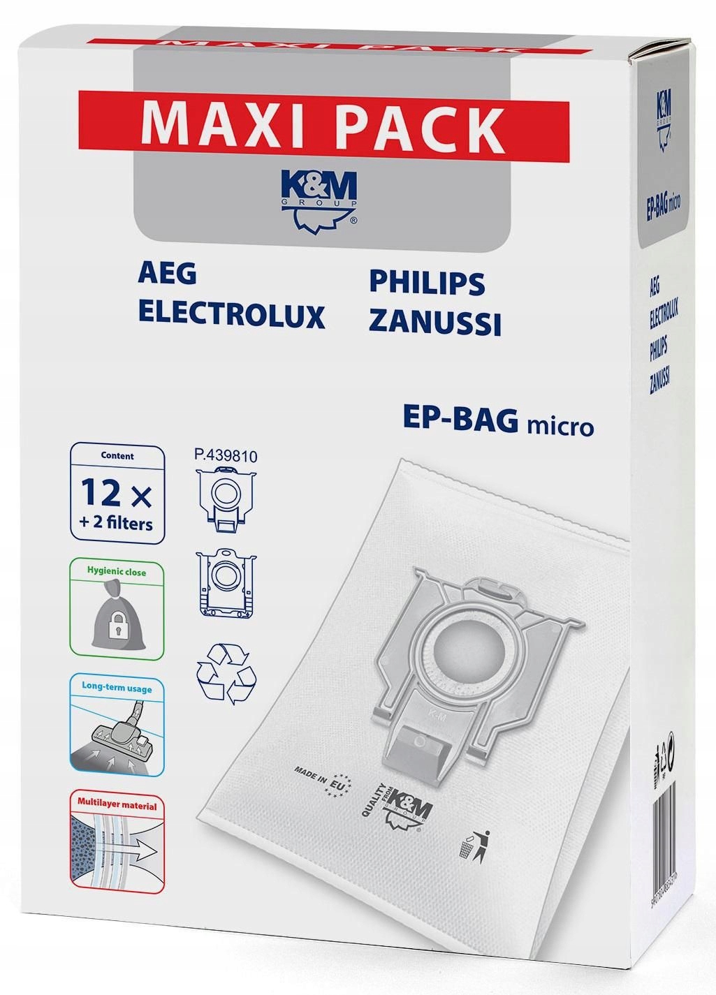 EP-BAG MAXI syntetické vrecko do vysávača, 12 ks.
