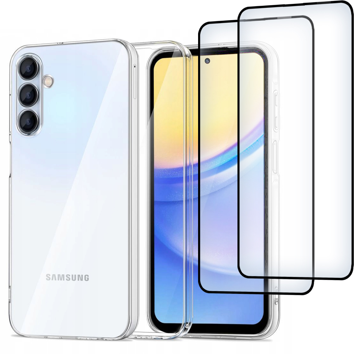 Tech-protect chrbty pre Samsung Galaxy A55 5G FlexAir bezfarebný + 2× Tvrdené sklo Hofi pre Samsung Galaxy A35 5G / A55 5G 2 ks.