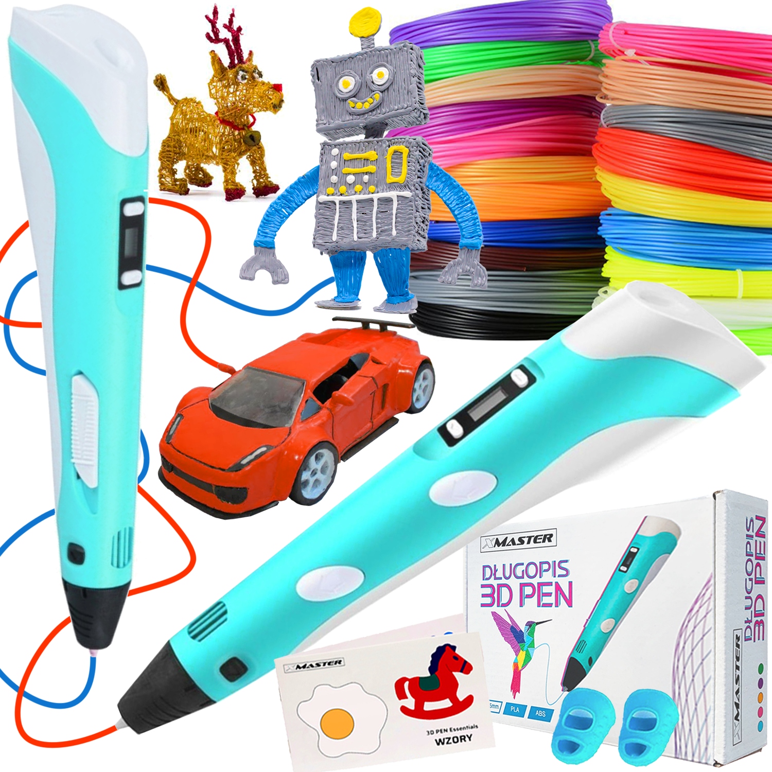 XMaster 3D-Pen 2 + PLA vlákno XMaster 1,75 mm 300 g viacfarebné