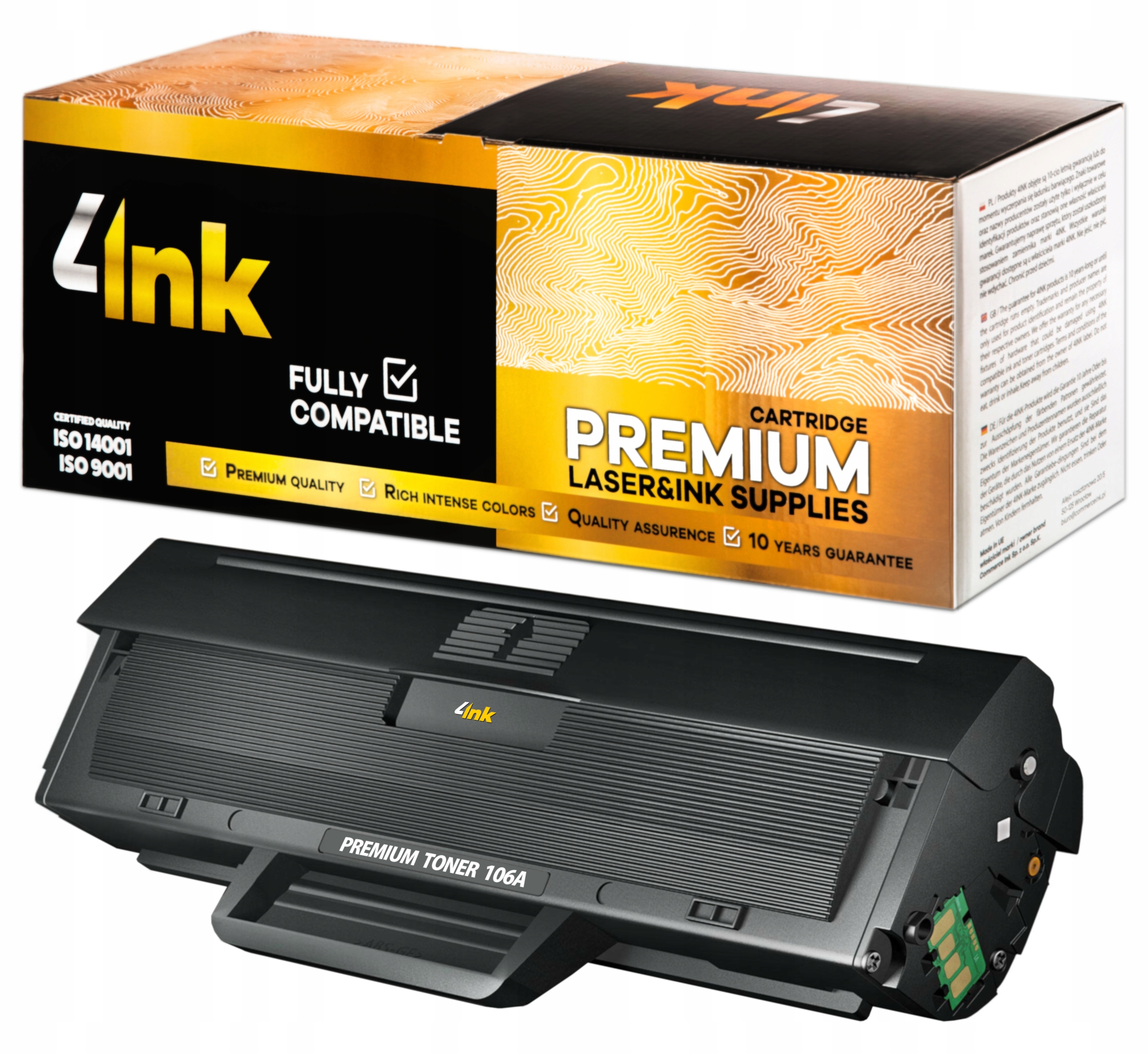 4INK toner pre HP Chip-W1106A-106A-pre-LASER-MFP tlačiarne čierny (čierny)