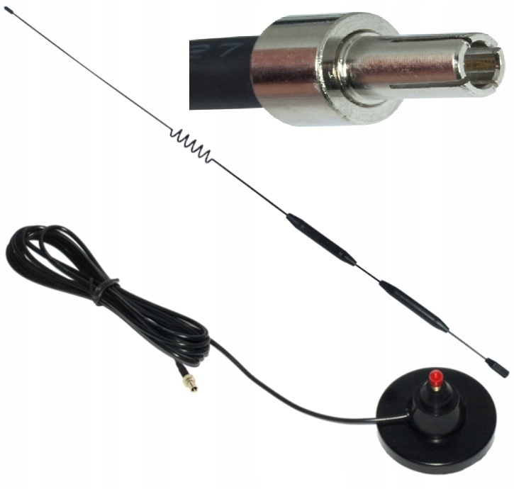 Atrax 13dBi TS9 5m magnetická anténa, čierna