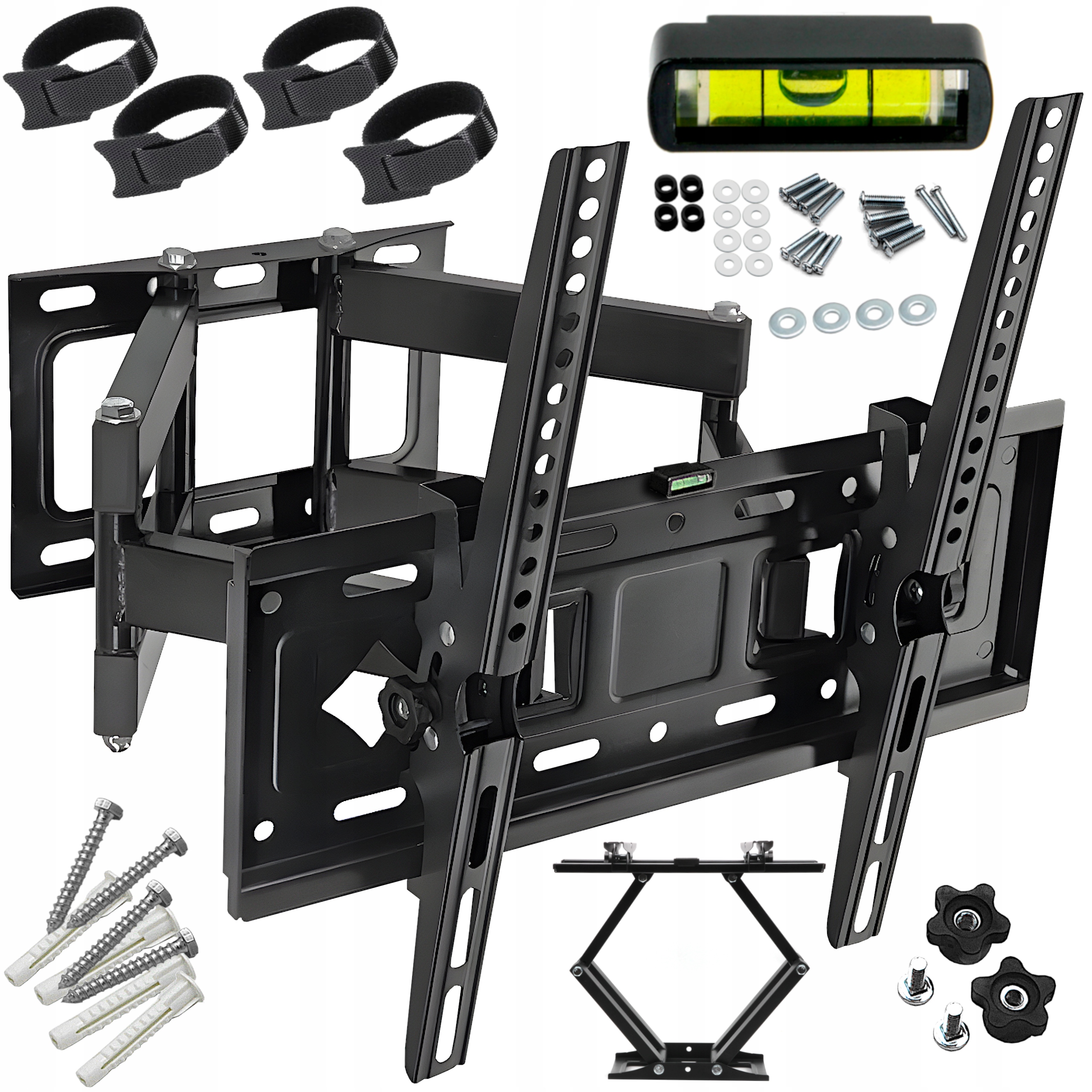 TAMDEL ETX412 držiak TV + 4× TAMDEL VELCRO PÁSKA NA ORGANIZÁCIU KÁBLOV 15CM 1KS. ETX-OP15
