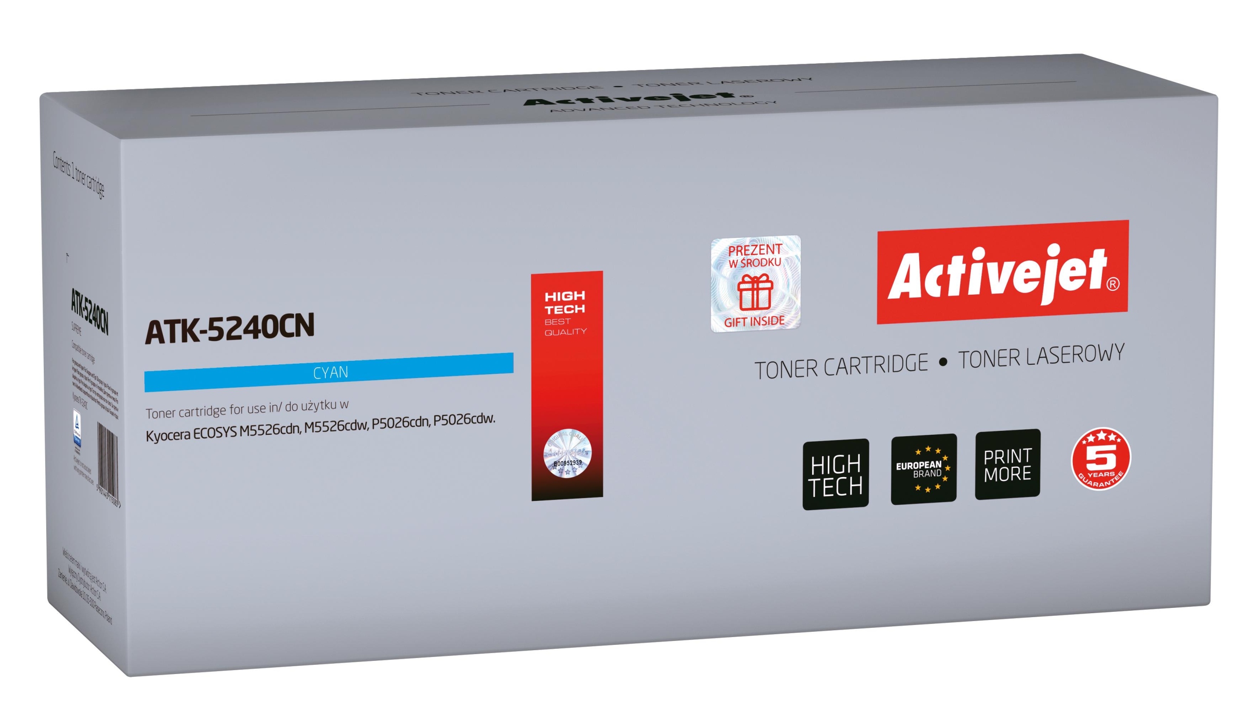 Toner ActiveJet ATK-5240CN pre Kyocera modrý