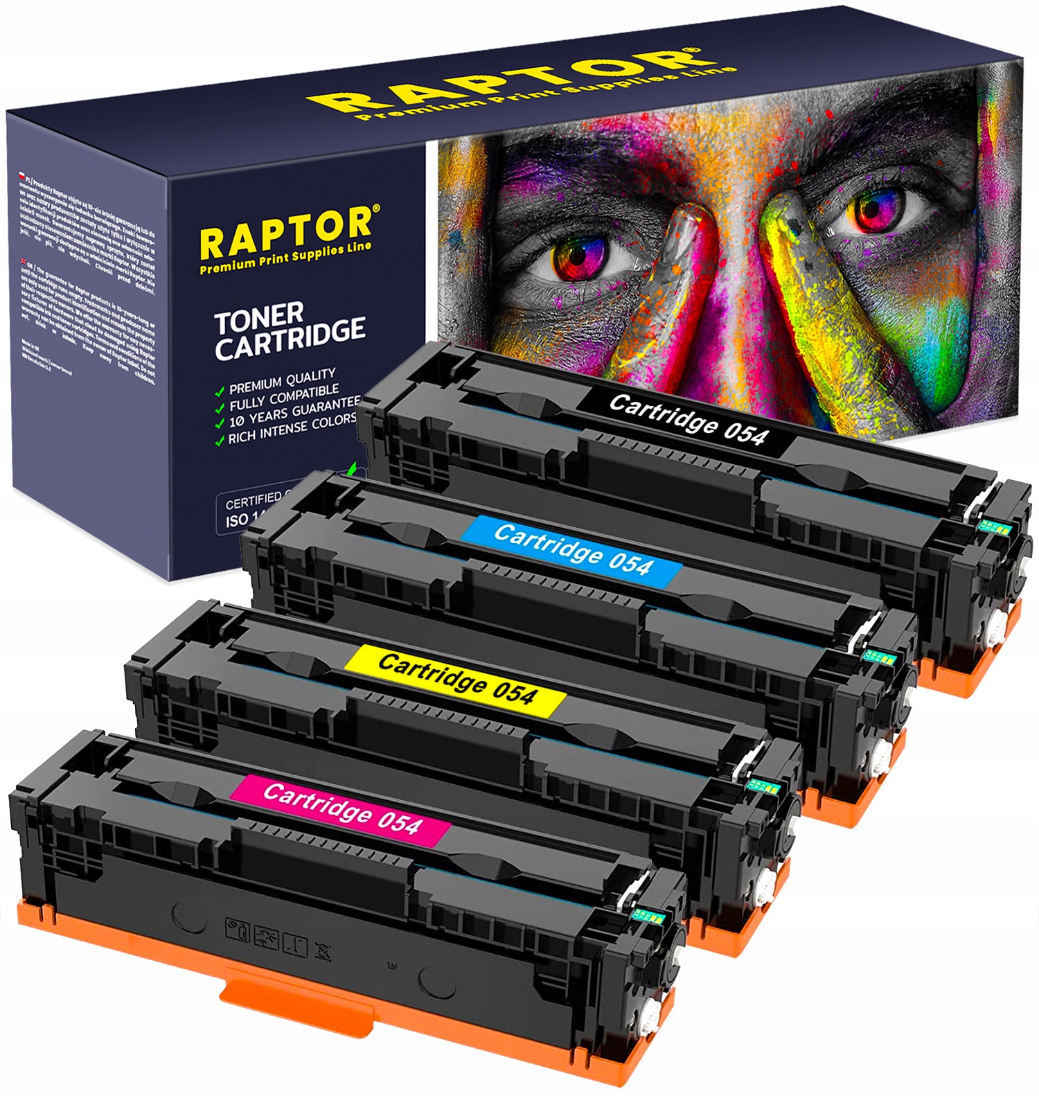 Toner Raptor pre Canon pre tlačiareň CRG054 CRG-054H MF642Cdw čierna (čierna), červená (purpurová), modrá (azúrová), set, žltá (žltá)