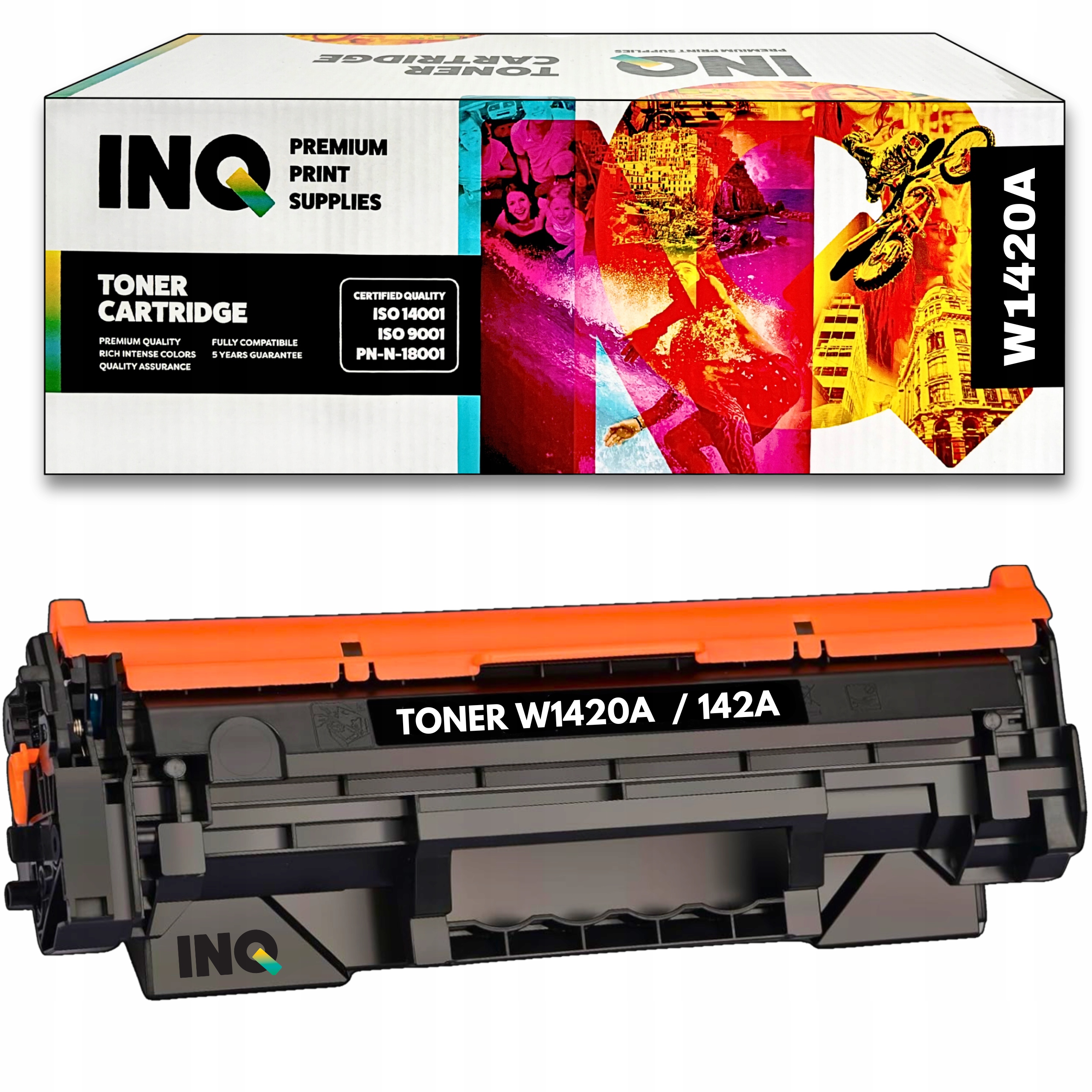 INQ toner pre HP 142A pre tlačiarne HP LaserJet m140we W1420A čierna (čierna)