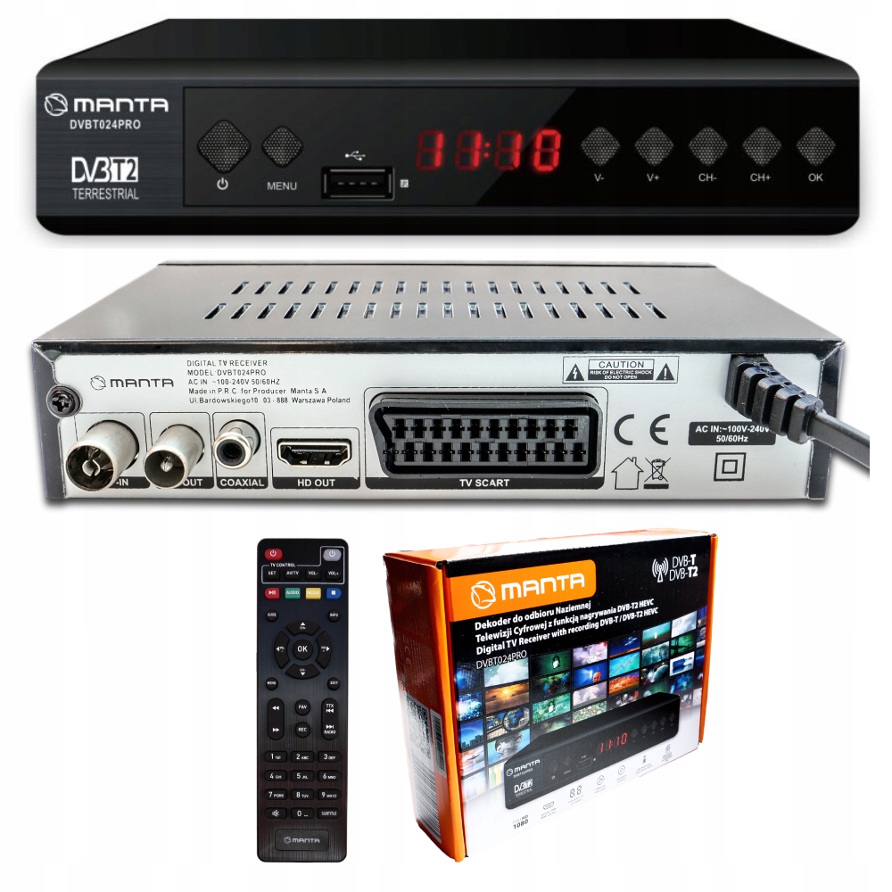 Tuner DVB-T2 Manta DVBT024PRO