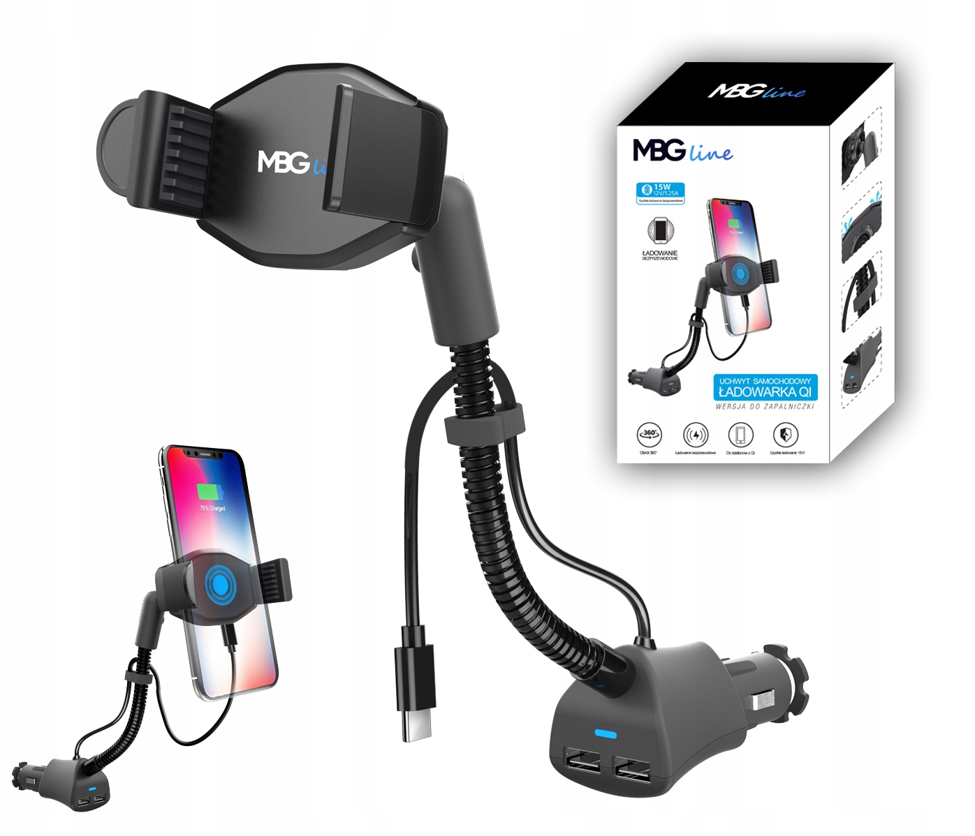 Nabíjačka automobilu, USB typu C MBG Line 1500 Ma