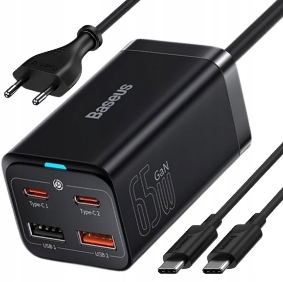 Baseus CCGP040101 univerzálna nabíjačka 3000 mA 5 V čierna + Baseus ORGANIZÉR KÁBLOV Páska na suchý zips 50CM