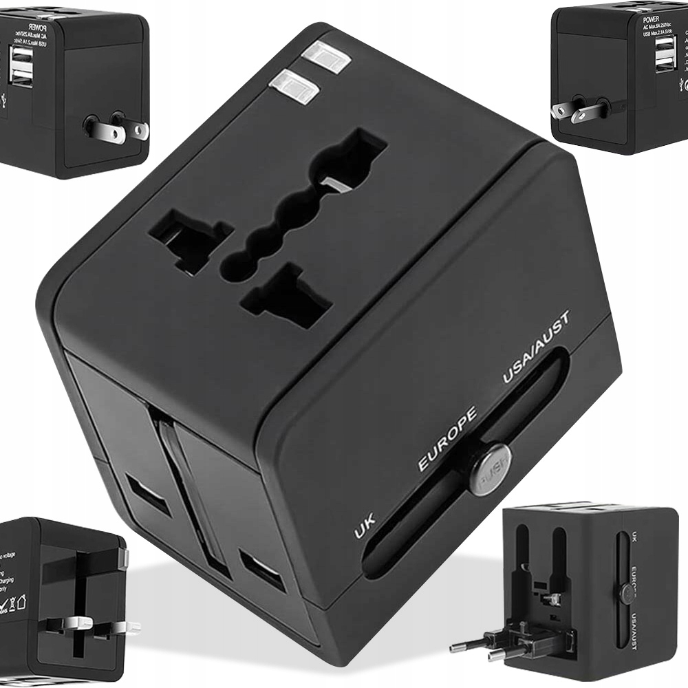CESTOVNÝ ADAPTÉR USB NAPÁJACÍ ZDROJ USA UK ČÍNA EU PL