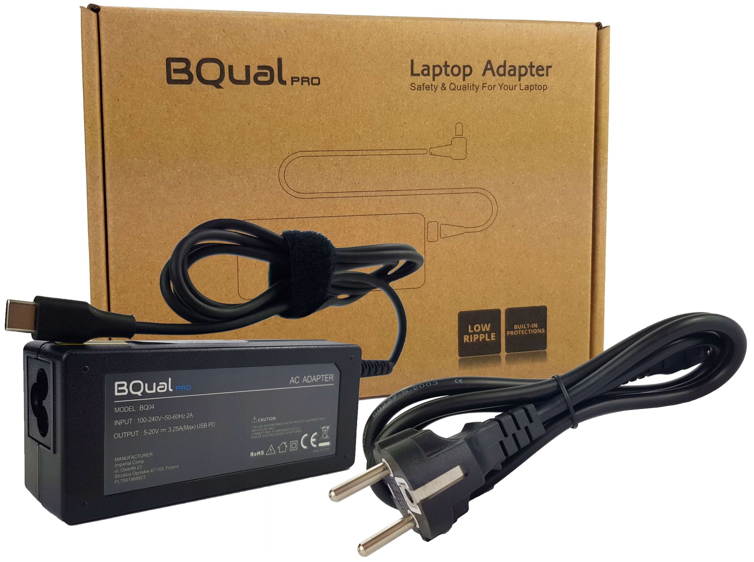 Napájací zdroj USB-C 65W nabíjačka pre telefón, tablet, notebook Dell Asus Lenovo