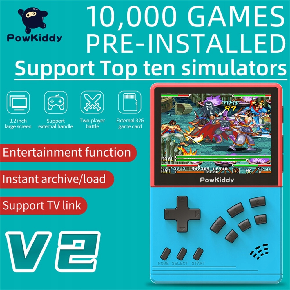 V2 Retro Game Pocket Console 3,2-palcová obrazovka 10+
