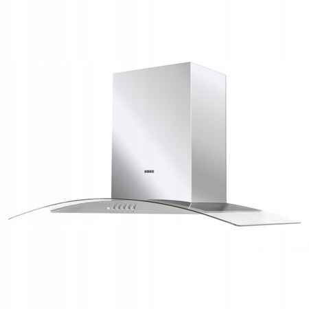 VDB Sprint 90 Wall Hood Silver Bent Glass