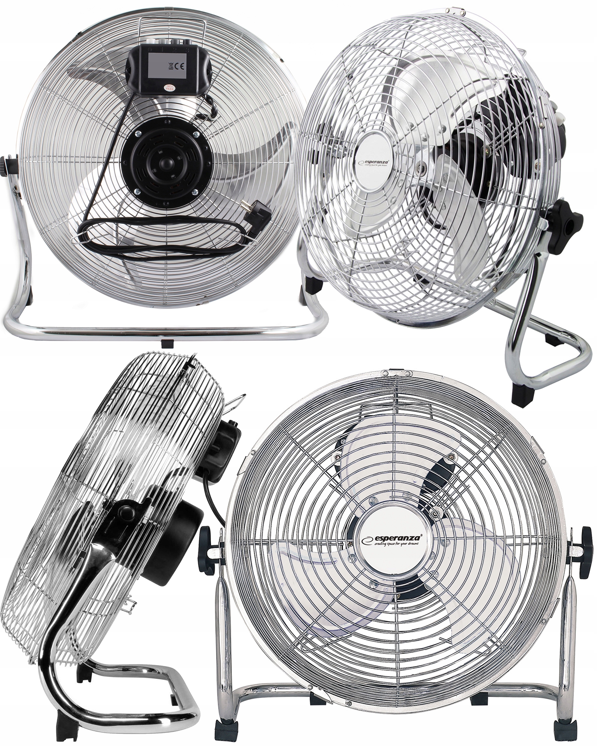 Esperanza Scirocco obehový ventilátor, strieborná/sivá