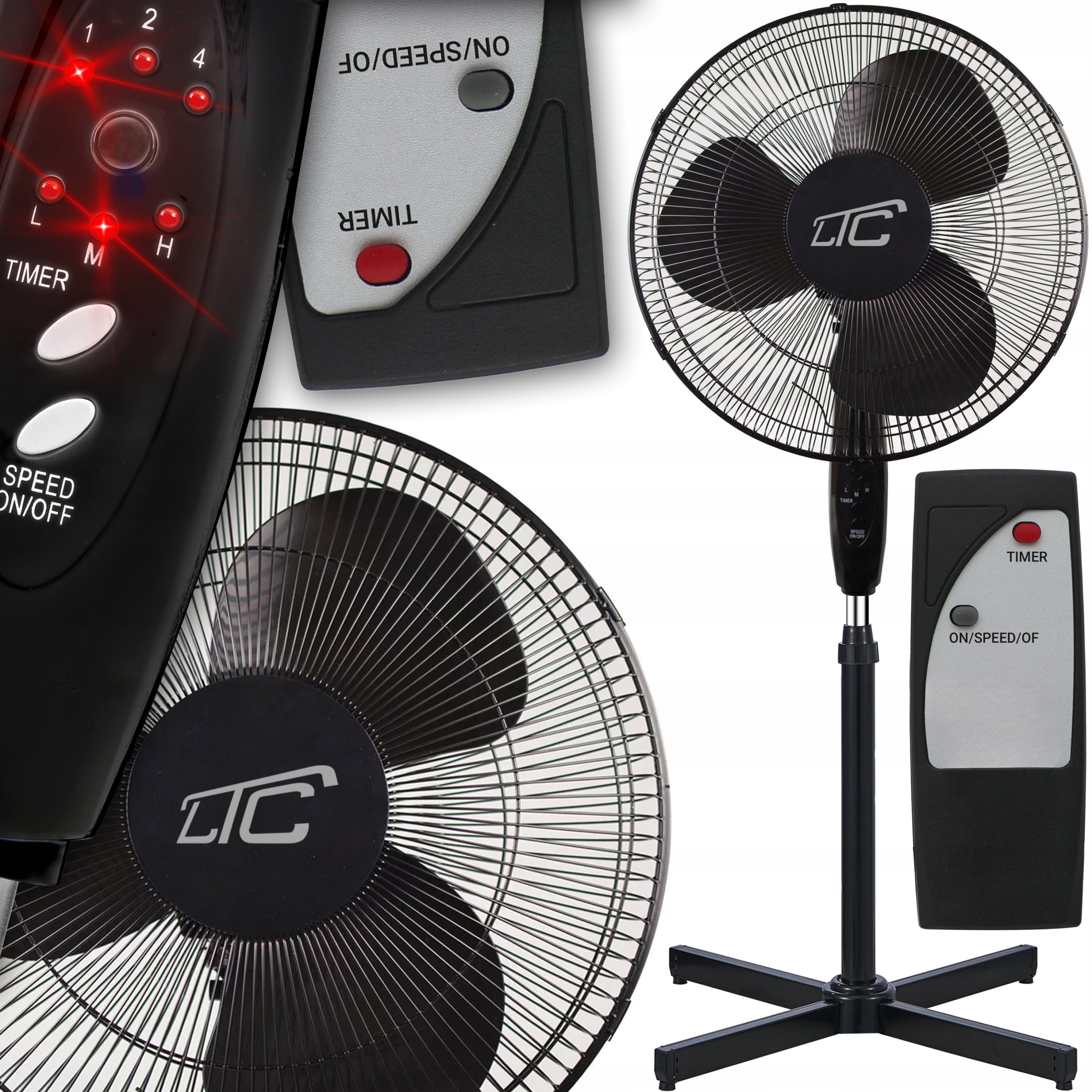 Podlahový ventilátor LTC WT06 čierny