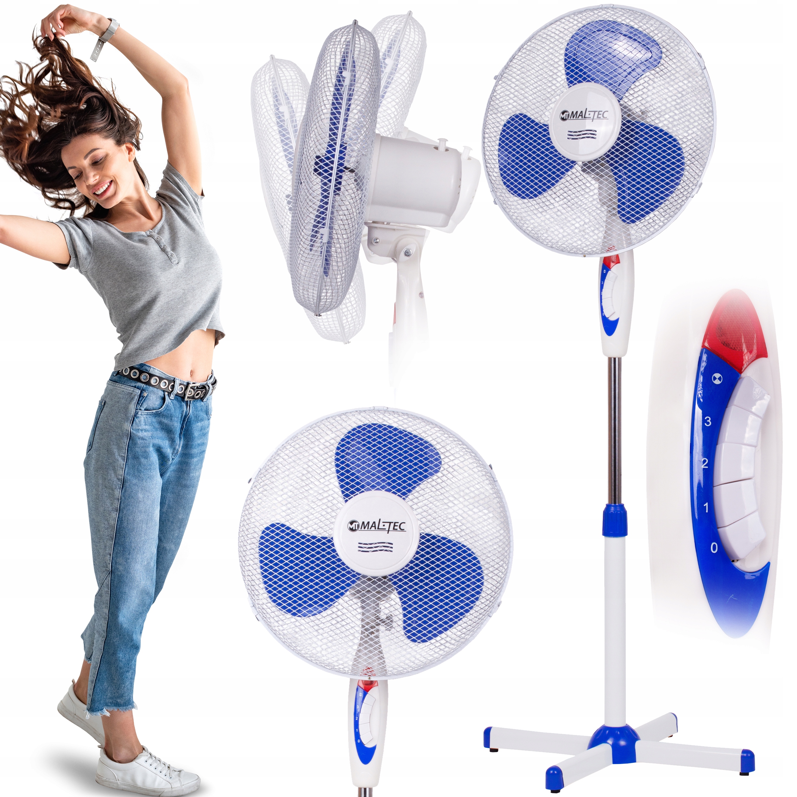 MalTec WL65 podlahový ventilátor, biely