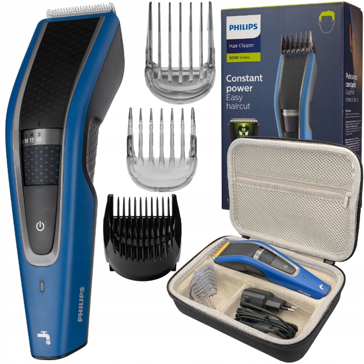 Strihač vlasov Philips Series 5000 + puzdro na strihače a holiace strojčeky Nelips, čierne