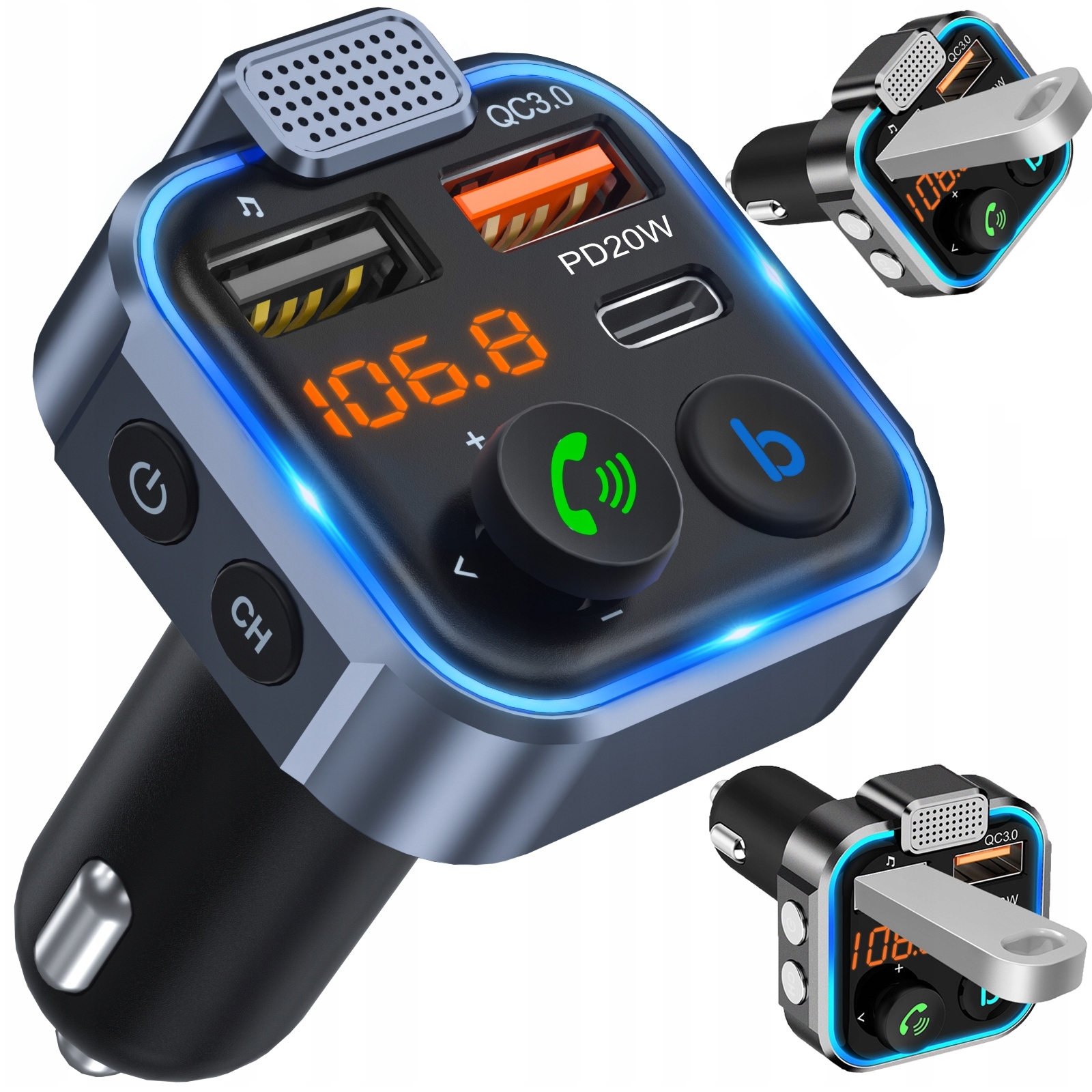 Vysielačka do auta Blow 74-166# USB C PD 20W
