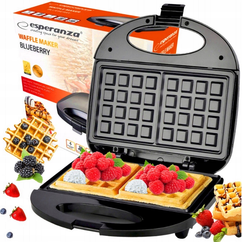 Esperanza BLUEBERRY-EKT008 vaflovač 1000 W čierny + masážny prístroj na hlavu HLAVOVÝ MASÁŽER RABBERS DO SPA ZDVÍHACIE NÁSTROJE Masážny prístroj na hlavu, masáž hlavy