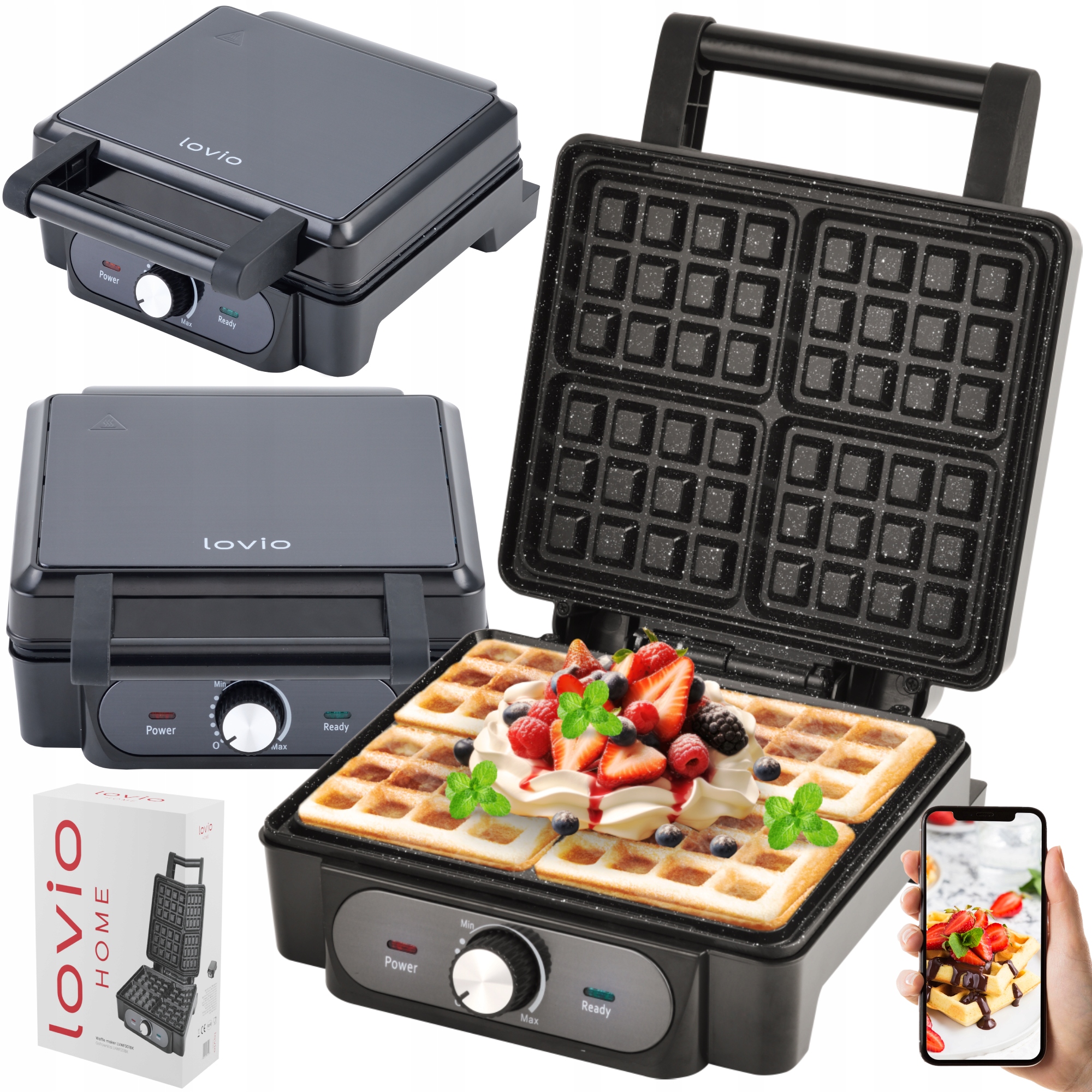 Vaflovač Lovio Vaflovač LVWF001BK 2000 W čierny
