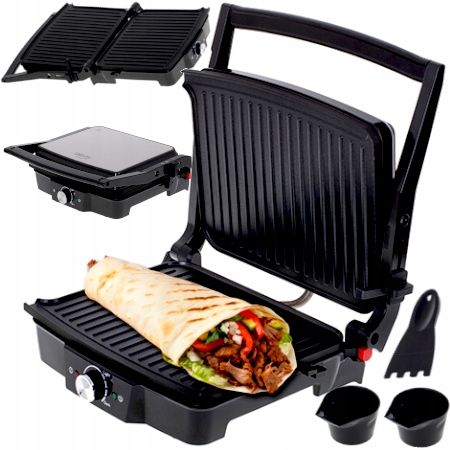 Kontaktný, panini, skladací, tradičný elektrický gril Camry CR 3061 čierny 2500 W + Záručný list produktu
