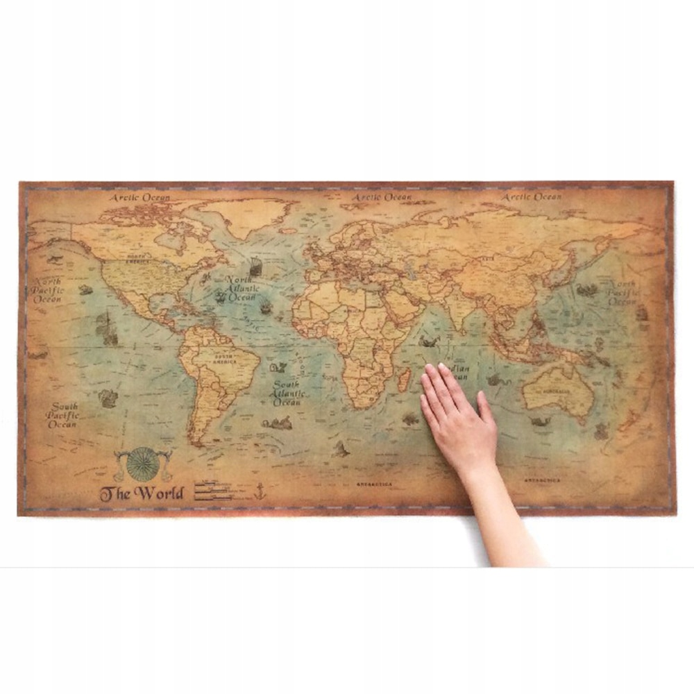 Vintage Journal plagát retro svetová mapa