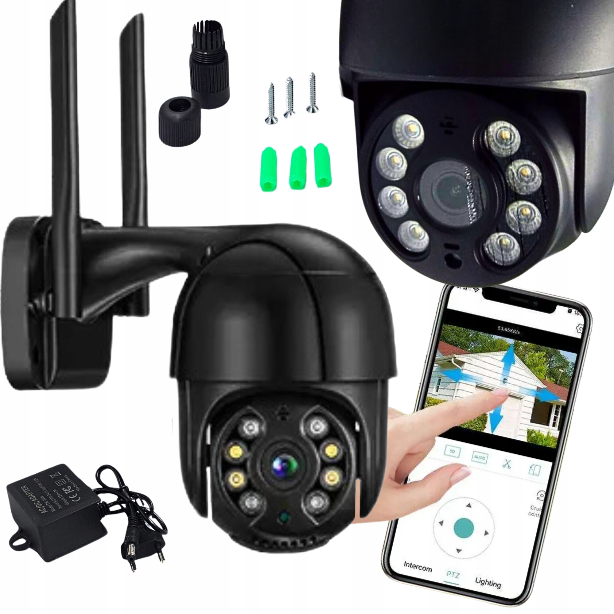 HOUSECAMS IP kamera LAMPA SNÍMAČ POHYBU ALARM INFRAČERVENÝ DETEKTOR 4MPX