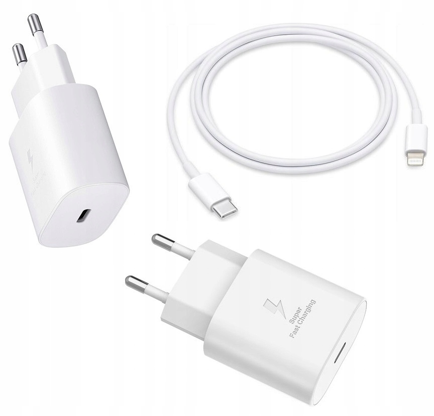 DENMENX Apple Lightning sieťová nabíjačka, USB typ C pre Apple 3000 mA 11 V 25w sieťová nabíjačka Napájanie Výkonná biela