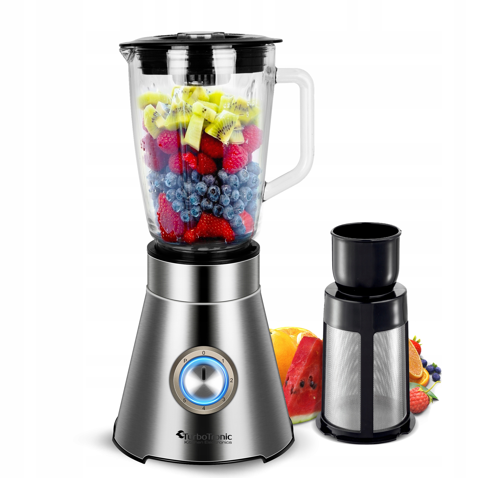 TurboTronic TT-BG9 1500 W hrnčekový mixér strieborná/sivá