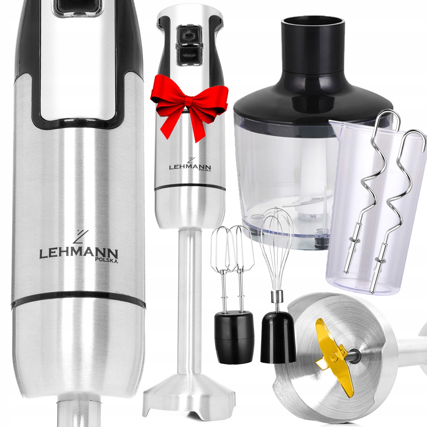 Lehmann Ručný mixér Multifunkčný mixér Výkonný XXL 1200 W strieborná/sivá