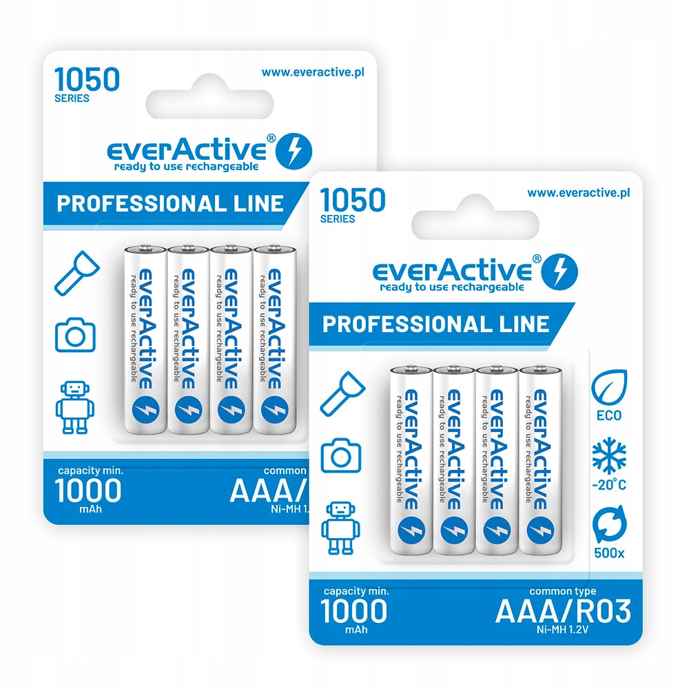 Nikel-metal hydridové (NiMH) batérie Everactive AAA (R3) 1050 mAh 4 ks.