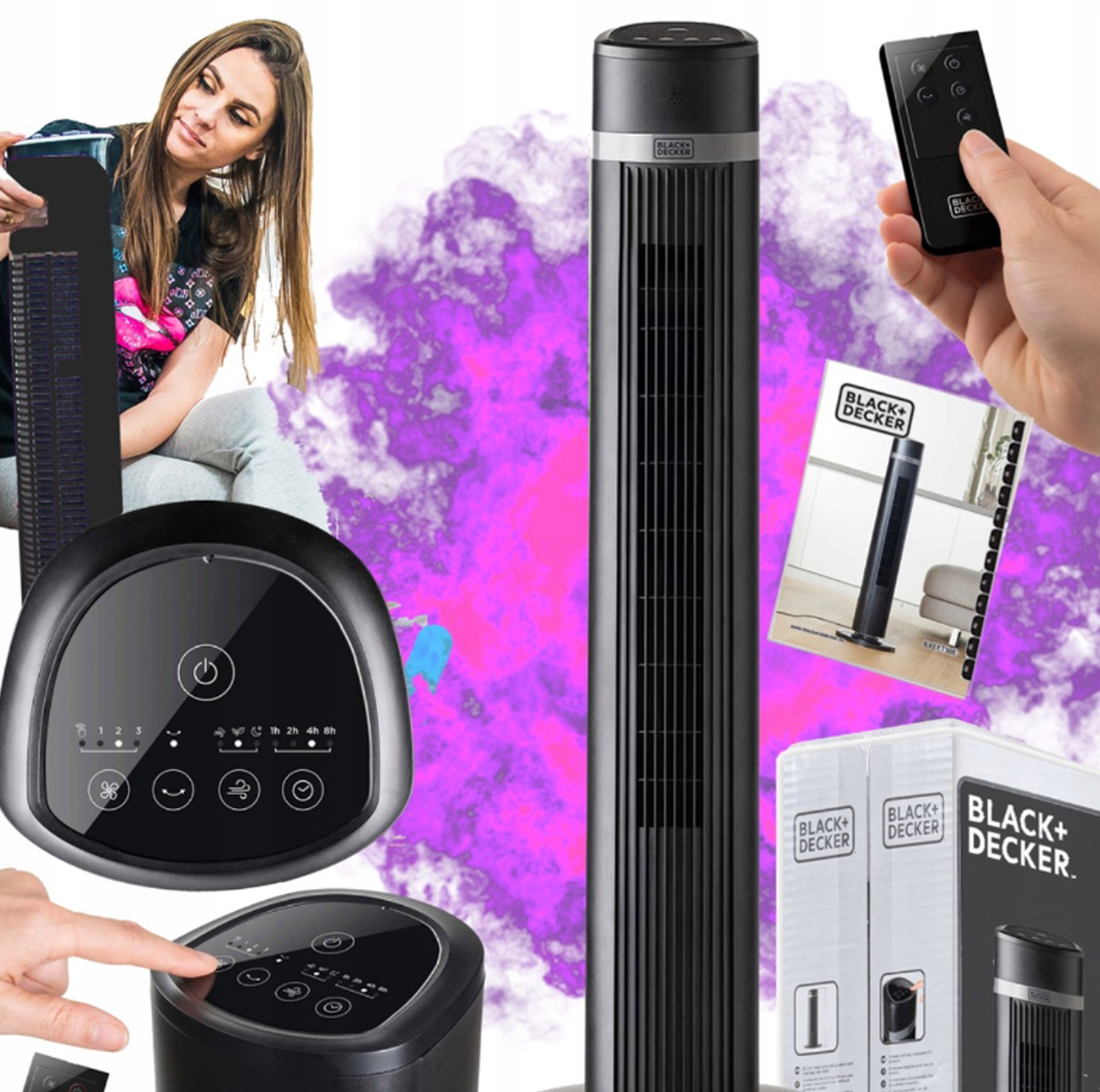 Black and Decker BXEFT50E stĺpový ventilátor, čierny + KT-24 NÁVOD NA POUŽITIE ZARIADENÍ BLACK DECKER