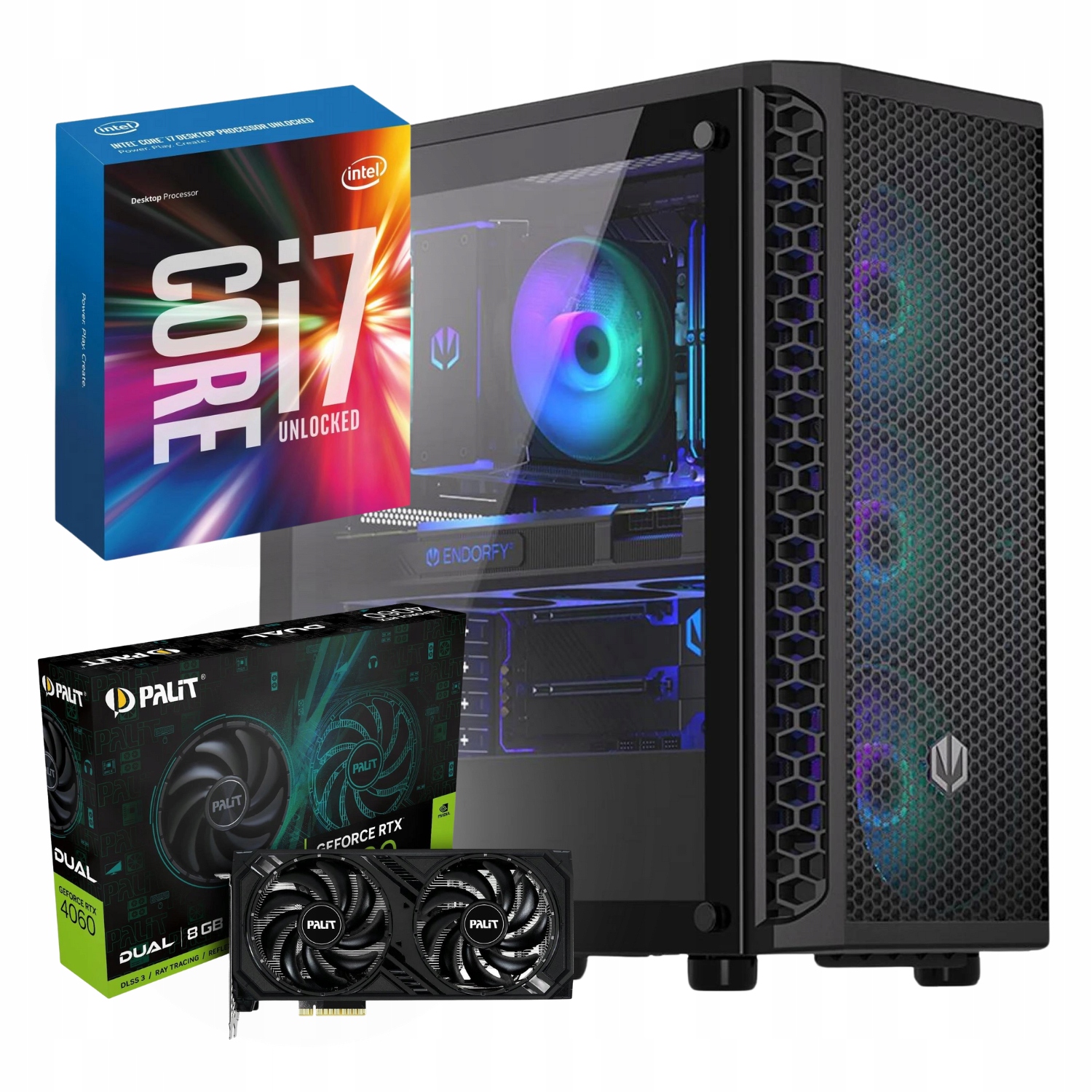 Počítač Gamingowy Intel Core i7 32 GB RAM 1 TB SSD RTX 4060 8 GB Windows 10