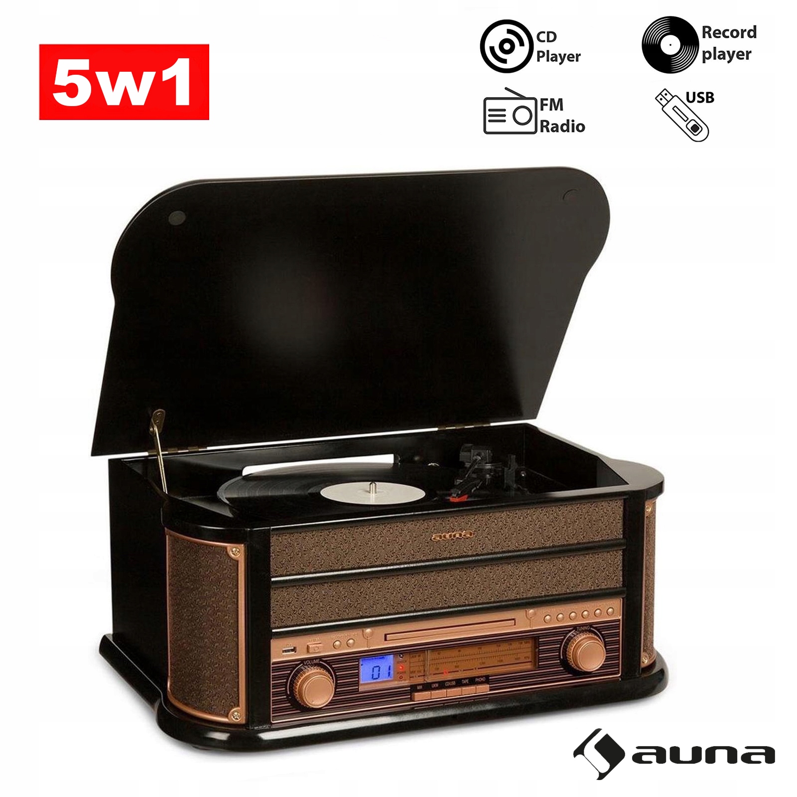 Auna Belle EPOQUE 1908 Black Turntable