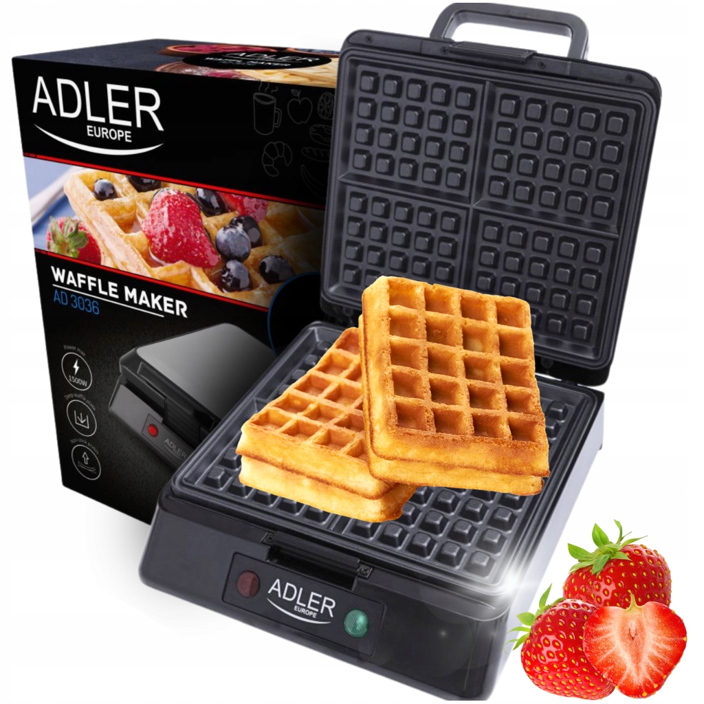 Vaflovač Adler AD3036 1500 W strieborný/sivý