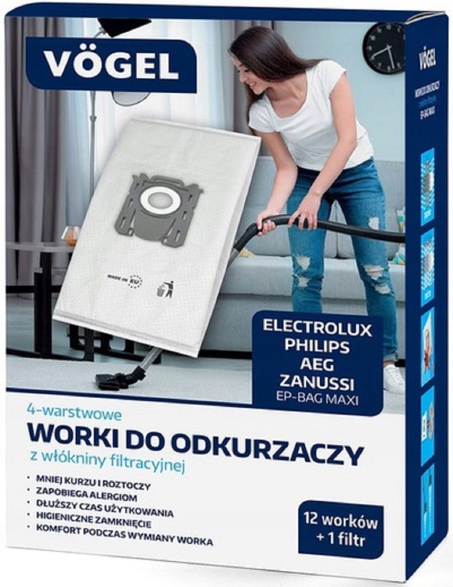 Vrecko, sáčok do vysávača - Syntetický vákuový čistiaci prostriedok EP-BAG Maxi (12 kusov) 12 ks.