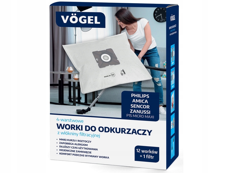 Vrecko, sáčok do vysávača - VACUMICKÉ VACICKÉ TASKY Vögel P15 (12 kusov + filter)