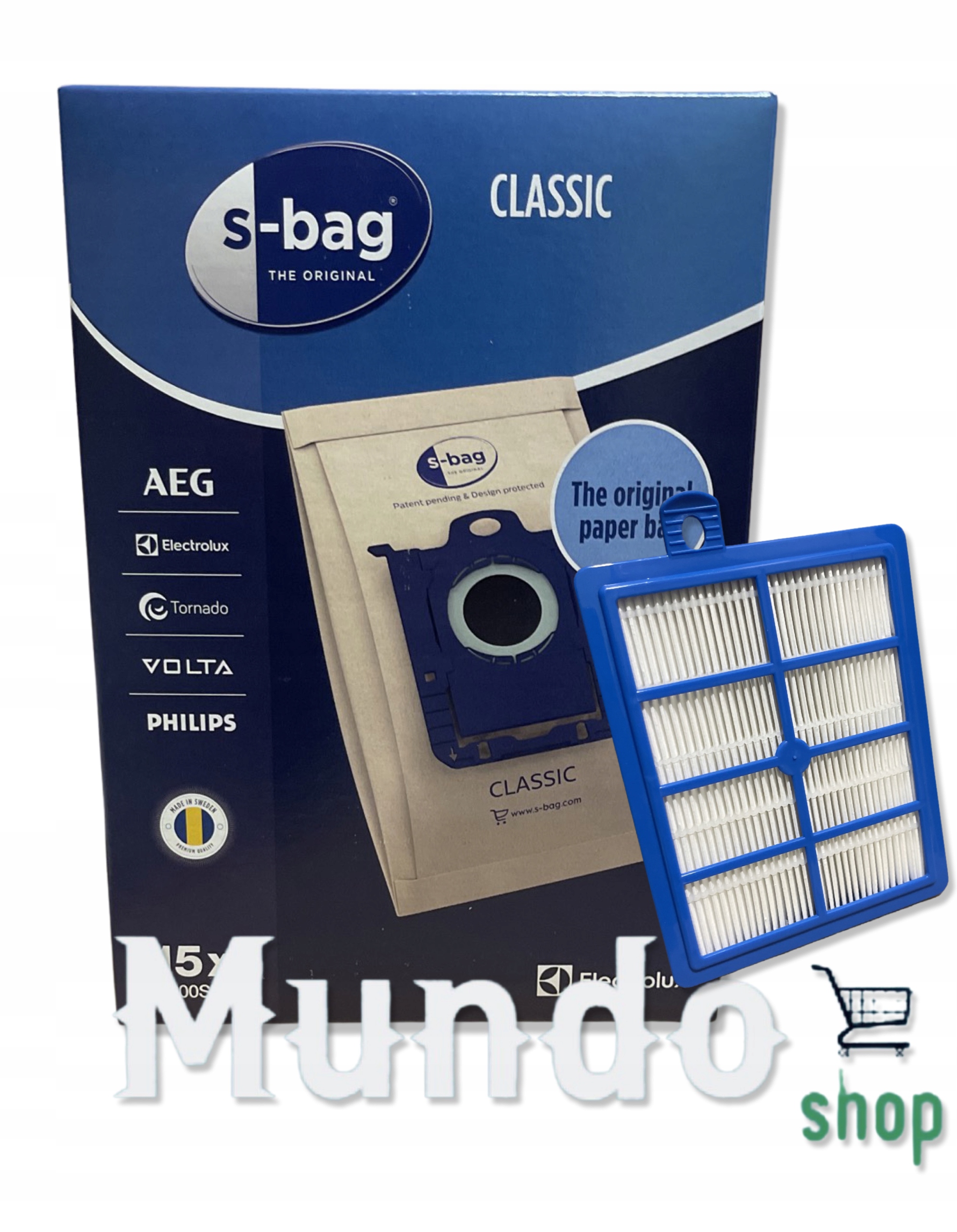 Vrecko, sáčok do vysávača - S-BAG Classic E200SM papierová vákuová vákuová taška 15 ks.