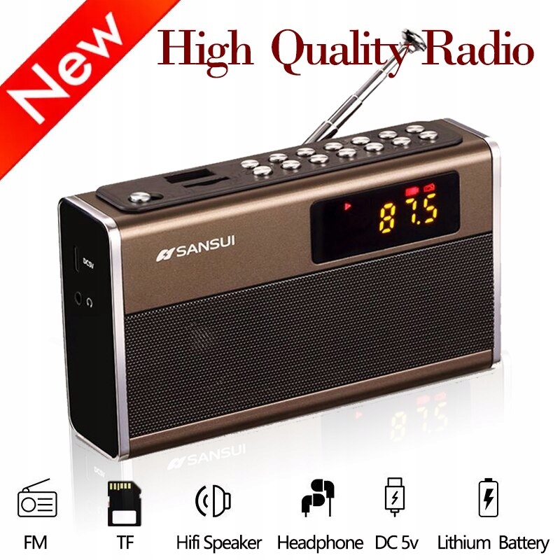 Vysoký retro dizajn FM/AM/SW Prenosný B