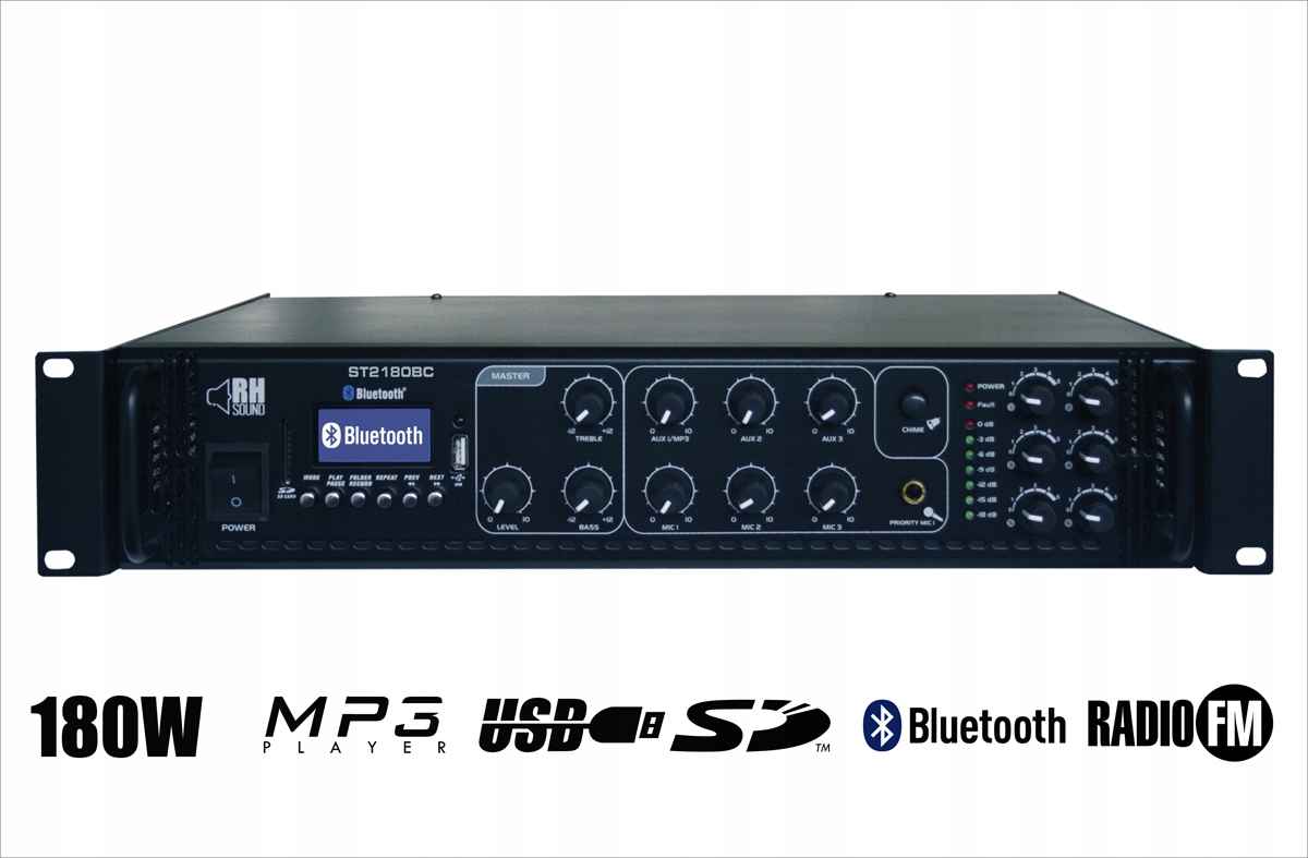 RH Sound ST-2180BC+FM+BT zosilňovač